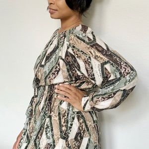 H&M Snake Print Midi Dress